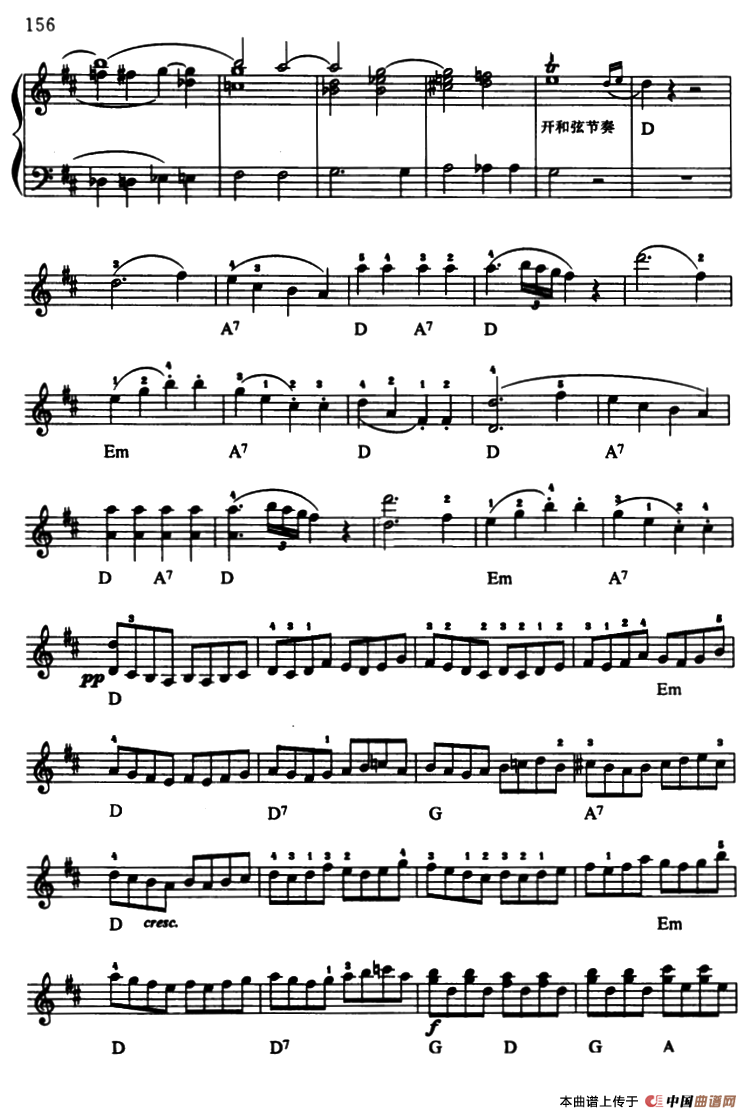 《费加洛婚礼序曲》 电子琴曲谱，电子琴入门自学曲谱图