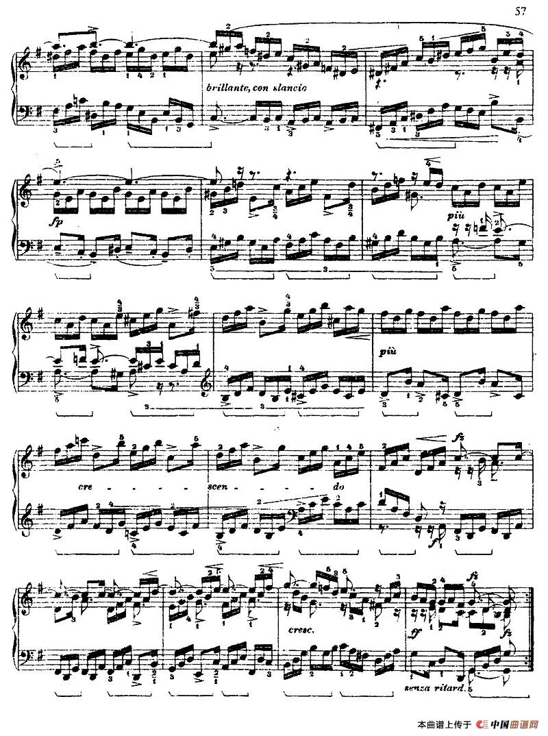 《第五组曲：G大调·吉格》钢琴曲谱图分享
