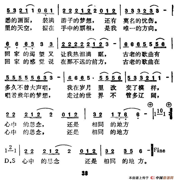 回家（回家10月21日曲谱分享）