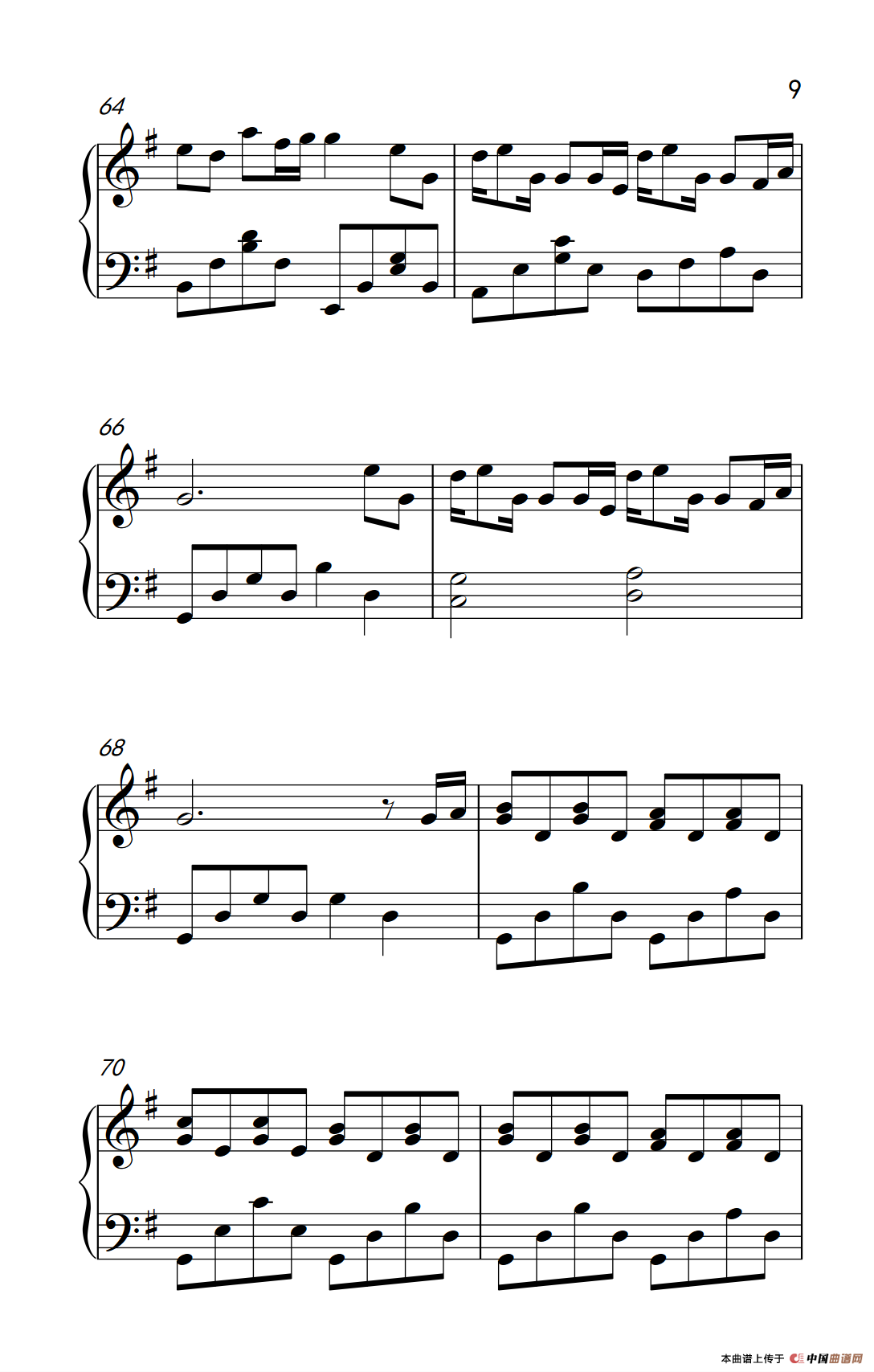《幸福不是情歌》钢琴曲谱图分享