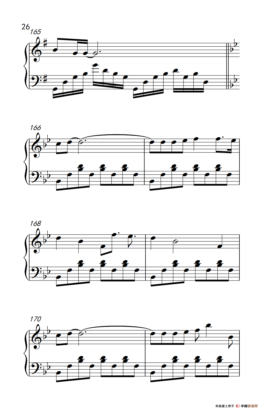 《情歌王》钢琴曲谱图分享