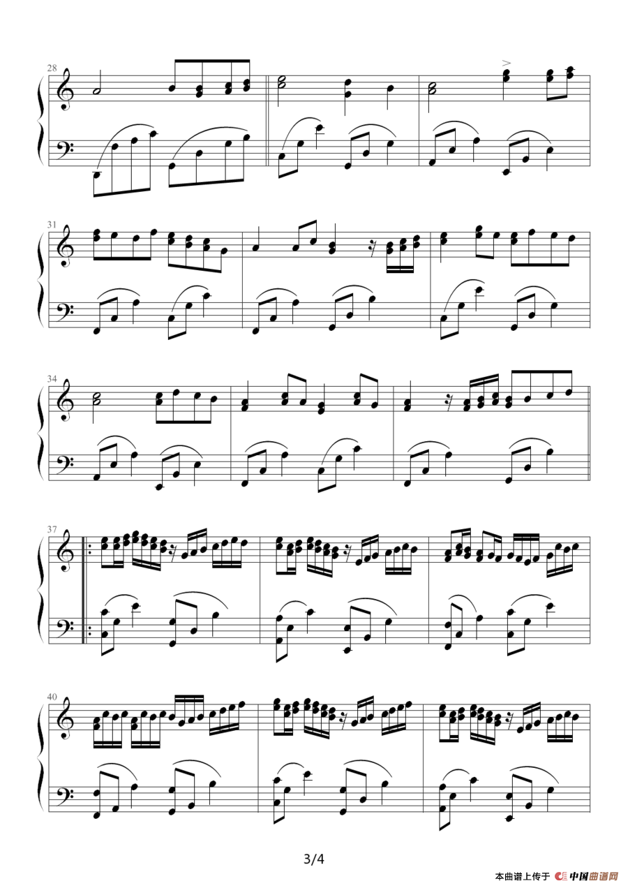 《Canon 》钢琴曲谱图分享