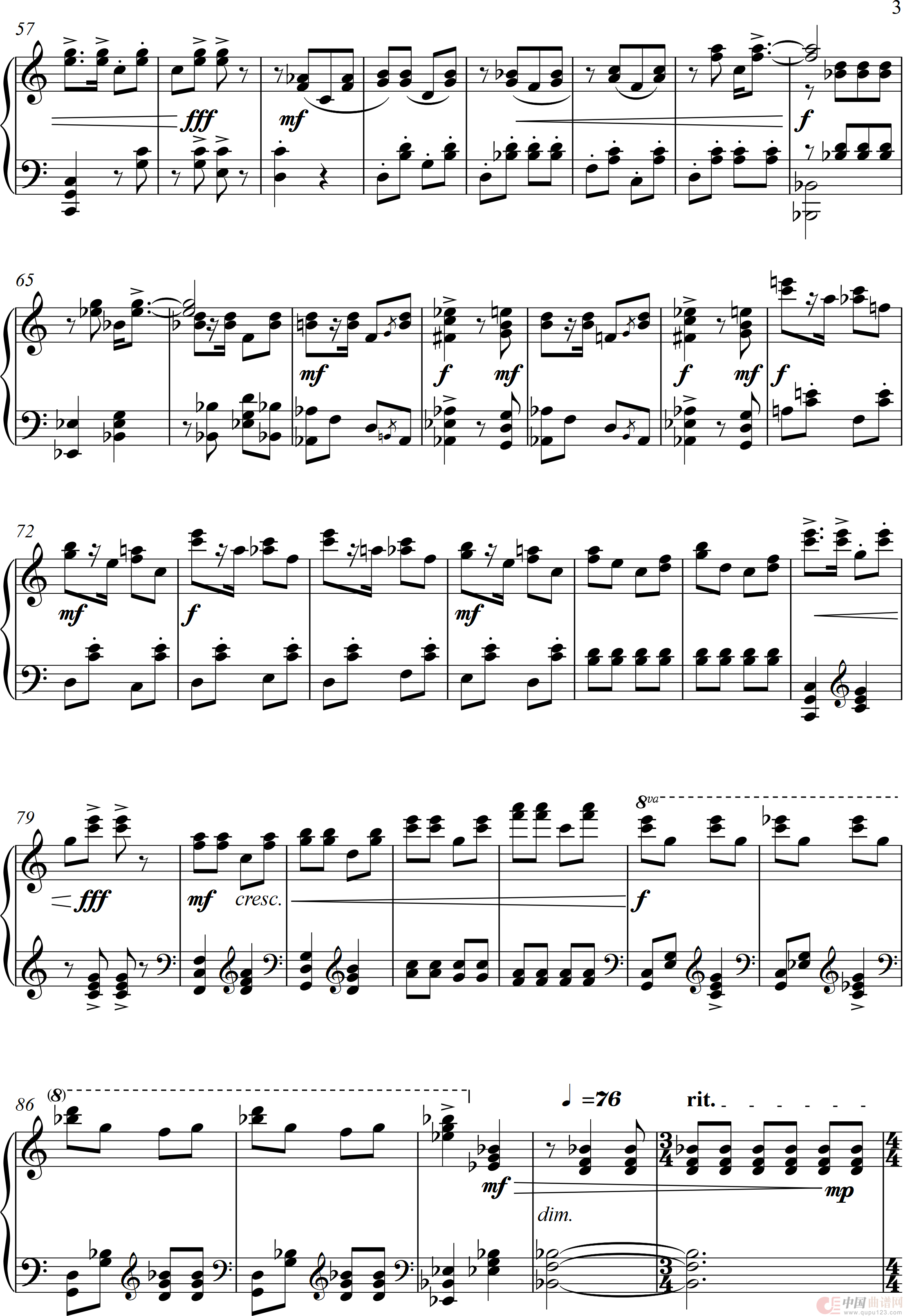 《“山歌主题与变奏”“Folk Pctema and Variationns”》钢琴曲谱图分享