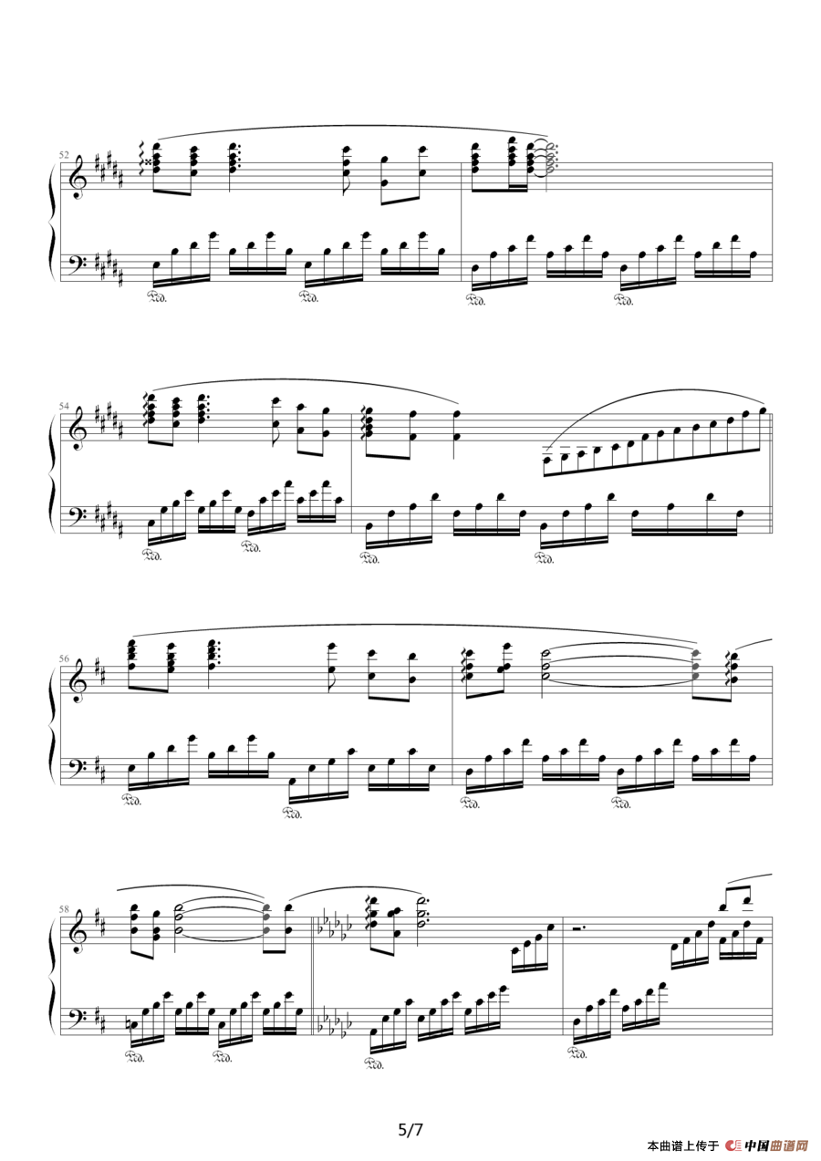 《白月光》钢琴曲谱图分享