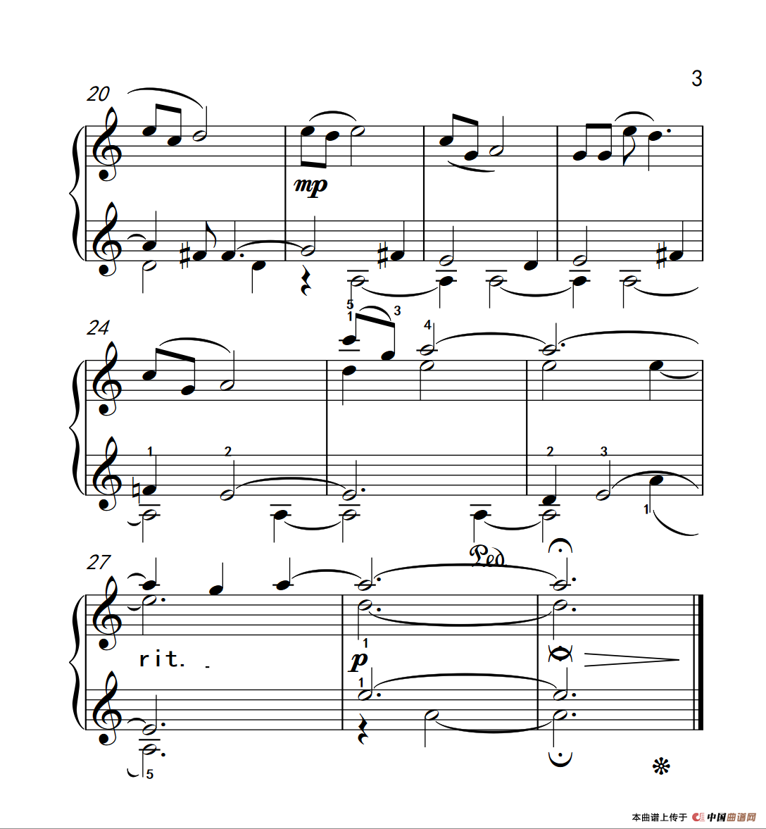 《小曲如歌》钢琴曲谱图分享